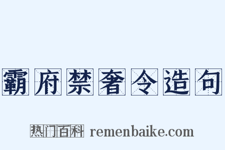 霸府禁奢令造句是什么意思的图片